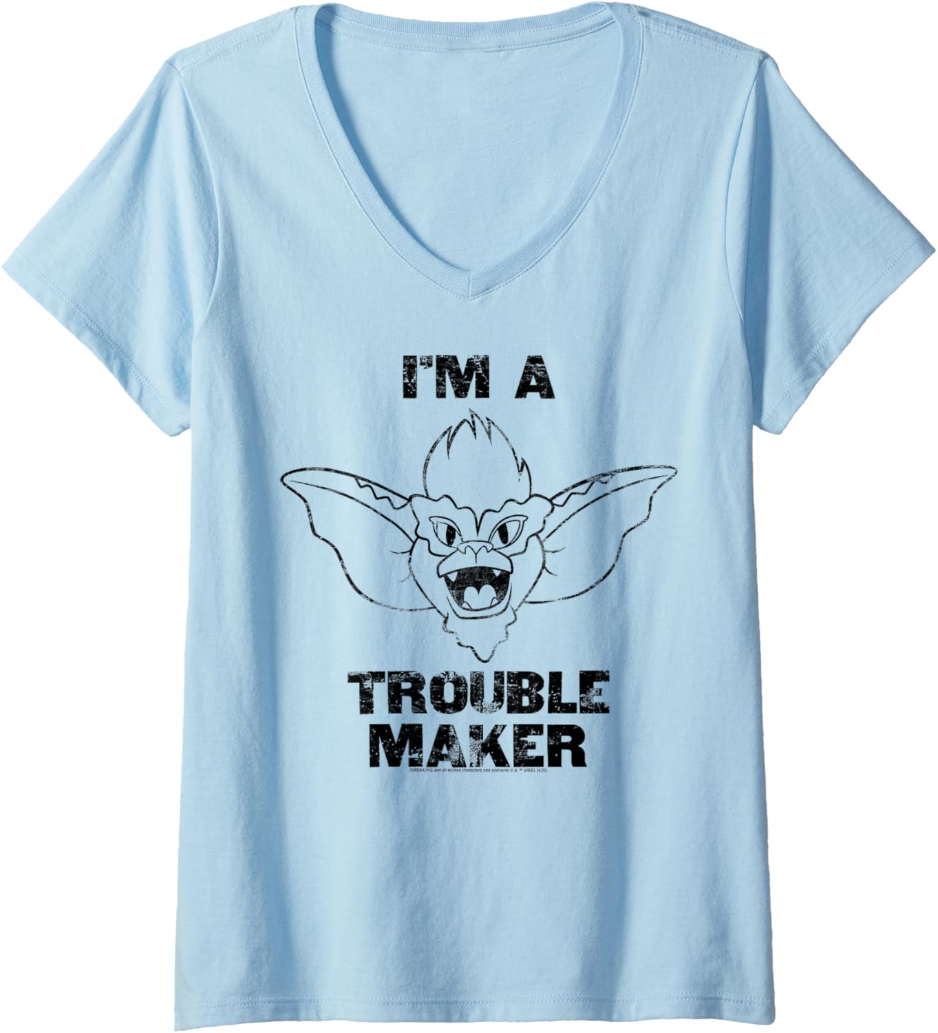 Gremlins Stripe I'm A Trouble Maker V-Neck Apparel | Premium Quality | Perfect Gift Idea