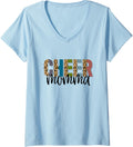 Womens Cheer Momma Leopard Cheetah Print Retro Trendy Cute V Neck Apparel Premium Print Hot Right Now