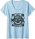 Womens Funny Name Omniscient - In Case Of Emergency Ask Michael V-Neck Apparel | Viral Streetwear Style