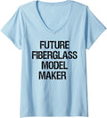 Womens Future Fiberglass Model Maker V-Neck Apparel | US Viral Style | Perfect Gift Idea