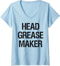 Womens Head Grease Maker V-Neck Apparel | Best Seller Pick | Perfect Gift Idea
