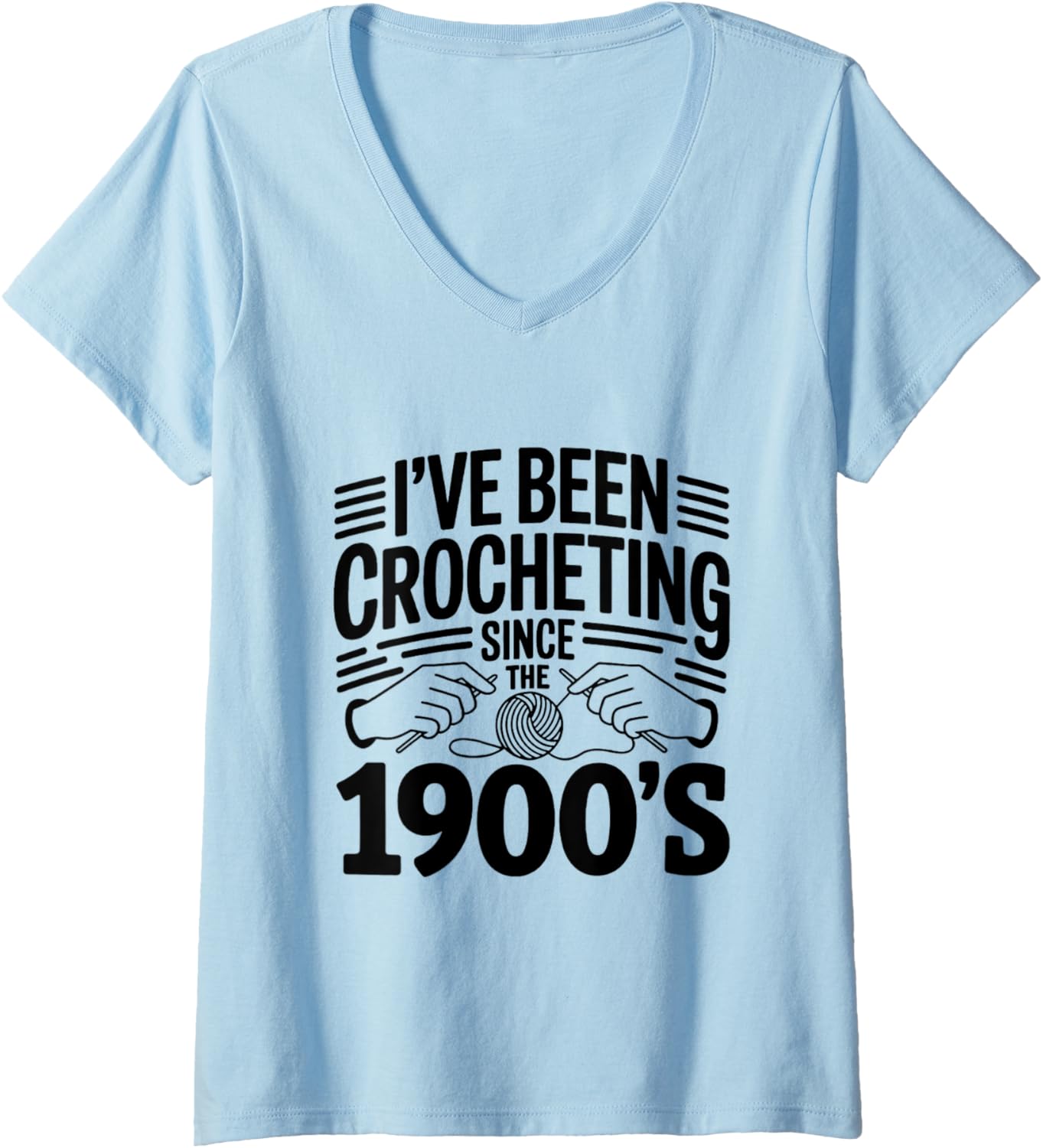 Womens Crocheting Since 1900s Funny Retro Yarn Craft Crochet V-Neck Yarn Supply | Trending 2025 | High CTR Title