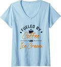 Fueled by Coffee and Ice Cream Gelato Maker Lover Ice Cream V-Neck Apparel | High Search Volume | Must-Have Style