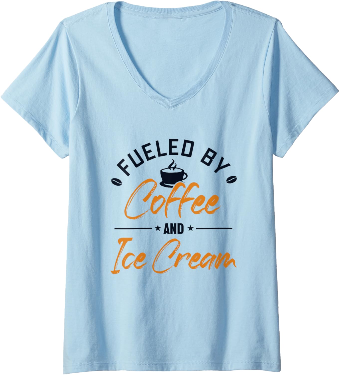 Fueled by Coffee and Ice Cream Gelato Maker Lover Ice Cream V-Neck Apparel | High Search Volume | Must-Have Style