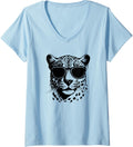 Womens Funny Sunglasses Savanah Cheetah Lover V Neck Apparel Viral TikTok Find Fan Favorite