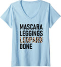 Womens Mascara Leggings Leopard Done Leopard Print Cheetah Design V Neck Apparel Streetwear Style Gift Ready