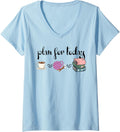 Womens Plan For Today Coffee Yarn Books Sewing Knitter Knitting V-Neck Yarn Supply | Trending 2025 | Customer Favorite