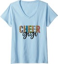 Womens Cheer GIGI Leopard Cheetah Print Retro Trendy Cute V Neck Apparel Comfort Fit US Top Pick