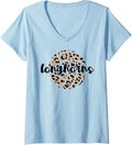 Womens Longhorns Volleyball Team Cheetah Mascot School Spirit Game V Neck Apparel Streetwear Style Fan Favorite