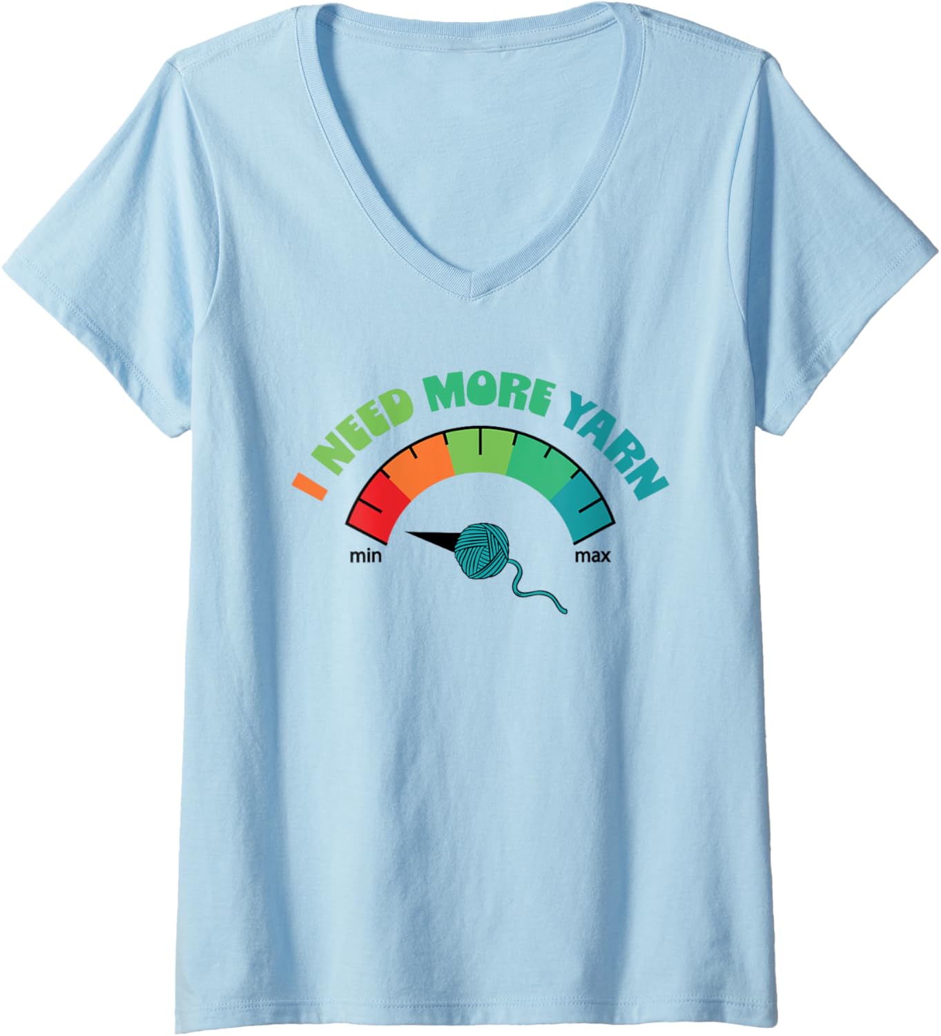Womens Sewing Girl Knitting Knitter I Need More Yarn V-Neck Yarn Supply | Viral US Pick | Best Seller Choice