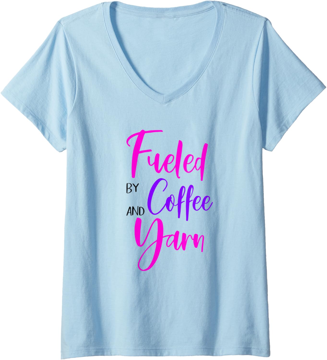 Womens Fueled By Coffee And Yarn Gift V-Neck Yarn Supply | High Search Volume | Best Seller Choice