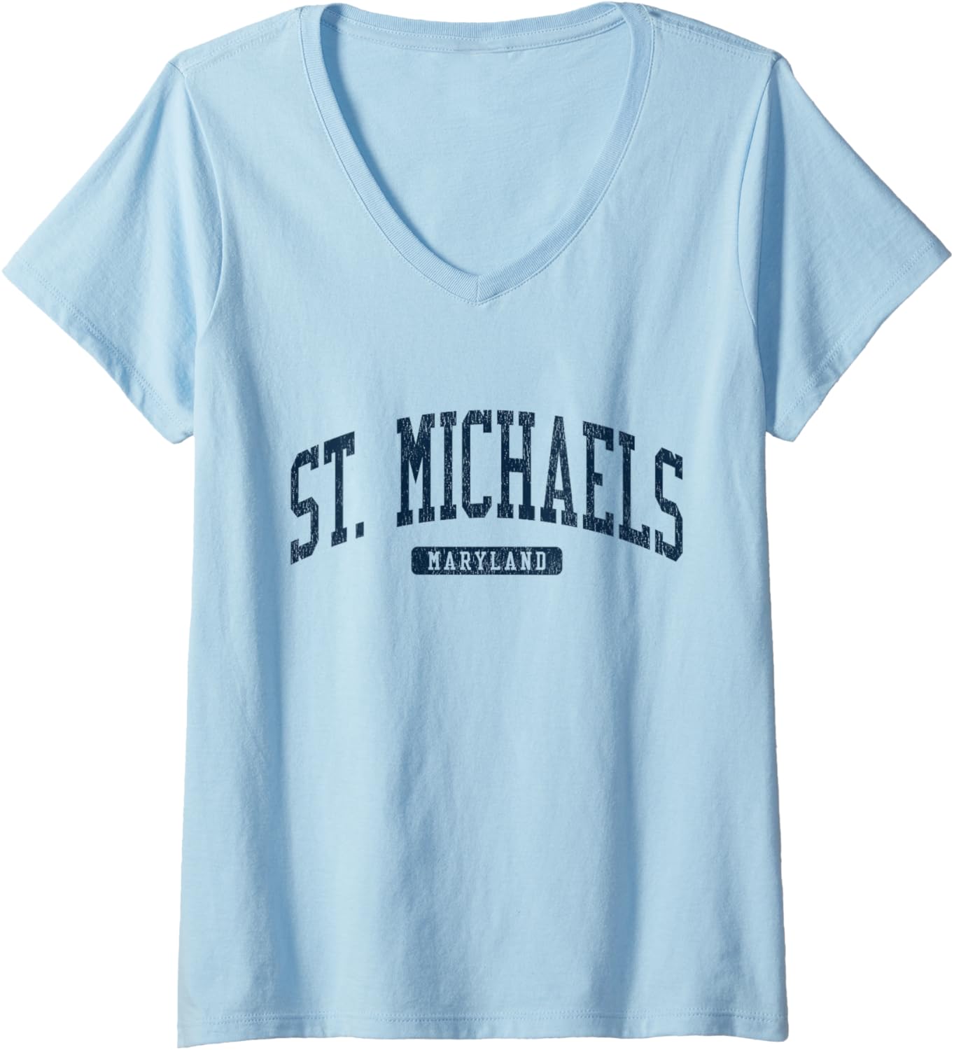 Womens St. Michaels Maryland MD College University Style Blue V-Neck Apparel | Everyday Casual Wear