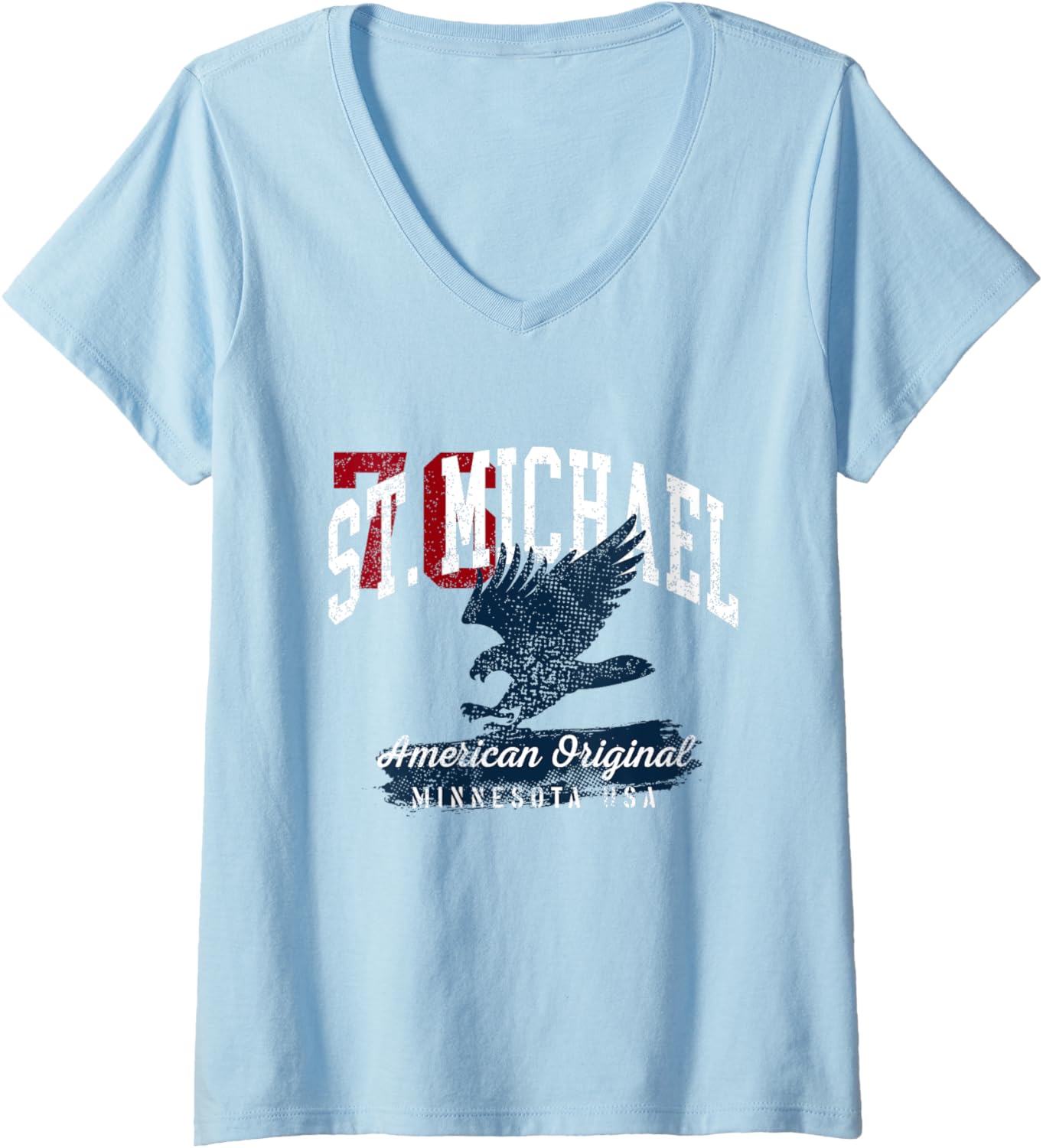 Womens St. Michael Minnesota Vintage Patriotic Sports Design V-Neck Apparel | Everyday Casual Wear