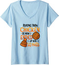 Womens Playing Yarn Chicken Funny Knitting Crochet Yarn V-Neck Yarn Supply | Premium Quality | Best Seller Choice