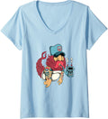 Womens Threadless Michael Jakobsen Trucker Mermaid Graphic V-Neck Apparel | Everyday Casual Wear