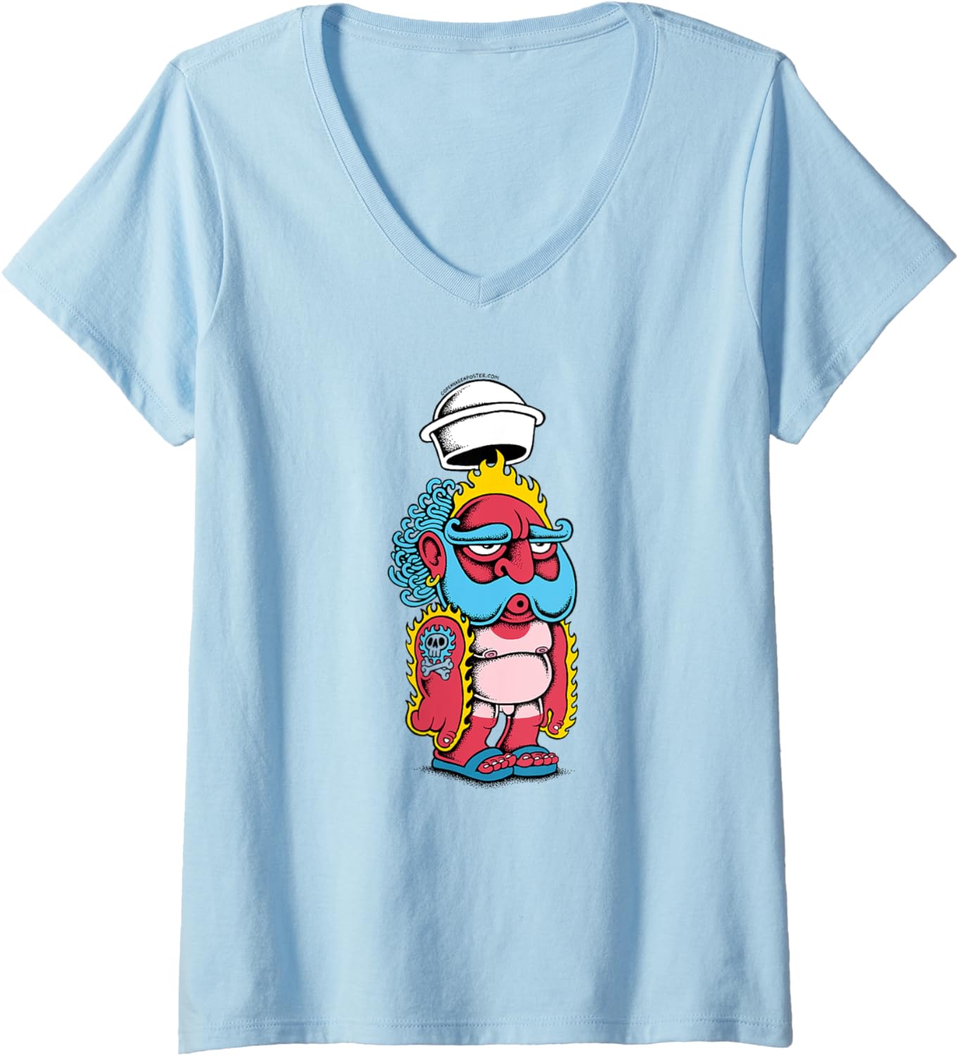Womens Threadless Michael Jakobsen Sunburn Graphic V-Neck Apparel | Everyday Casual Wear