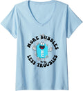 Womens Soap Making Funny More Bubbles Less Troubles Soap Maker V-Neck Apparel | Premium Quality | Must-Have Style