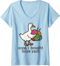Womens Oops I Bought More Yarn Funny Goose Crochet Knitting Yarn V-Neck Yarn Supply | Trending 2025 | High CTR Title
