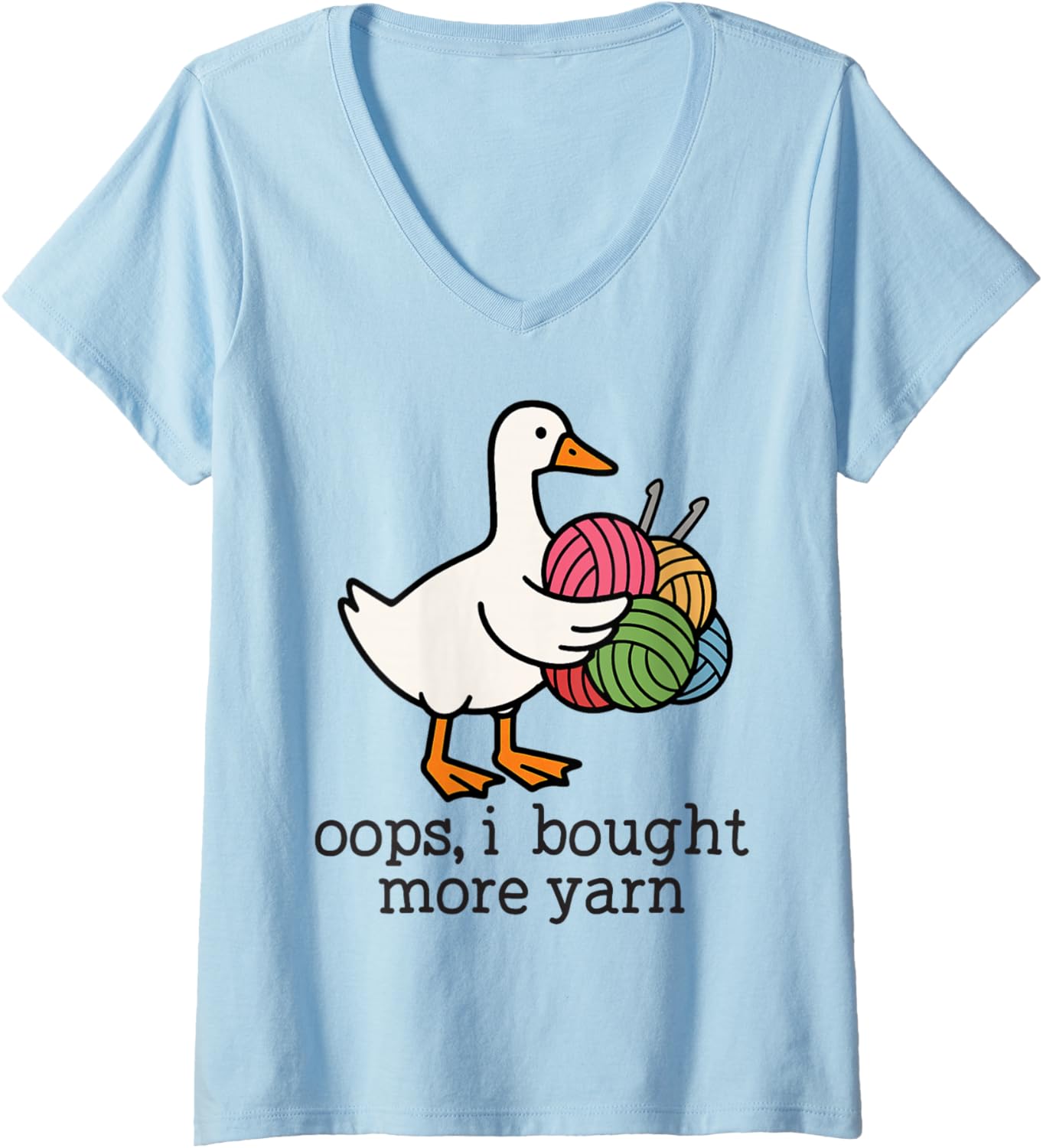 Womens Oops I Bought More Yarn Funny Goose Crochet Knitting Yarn V-Neck Yarn Supply | Trending 2025 | High CTR Title