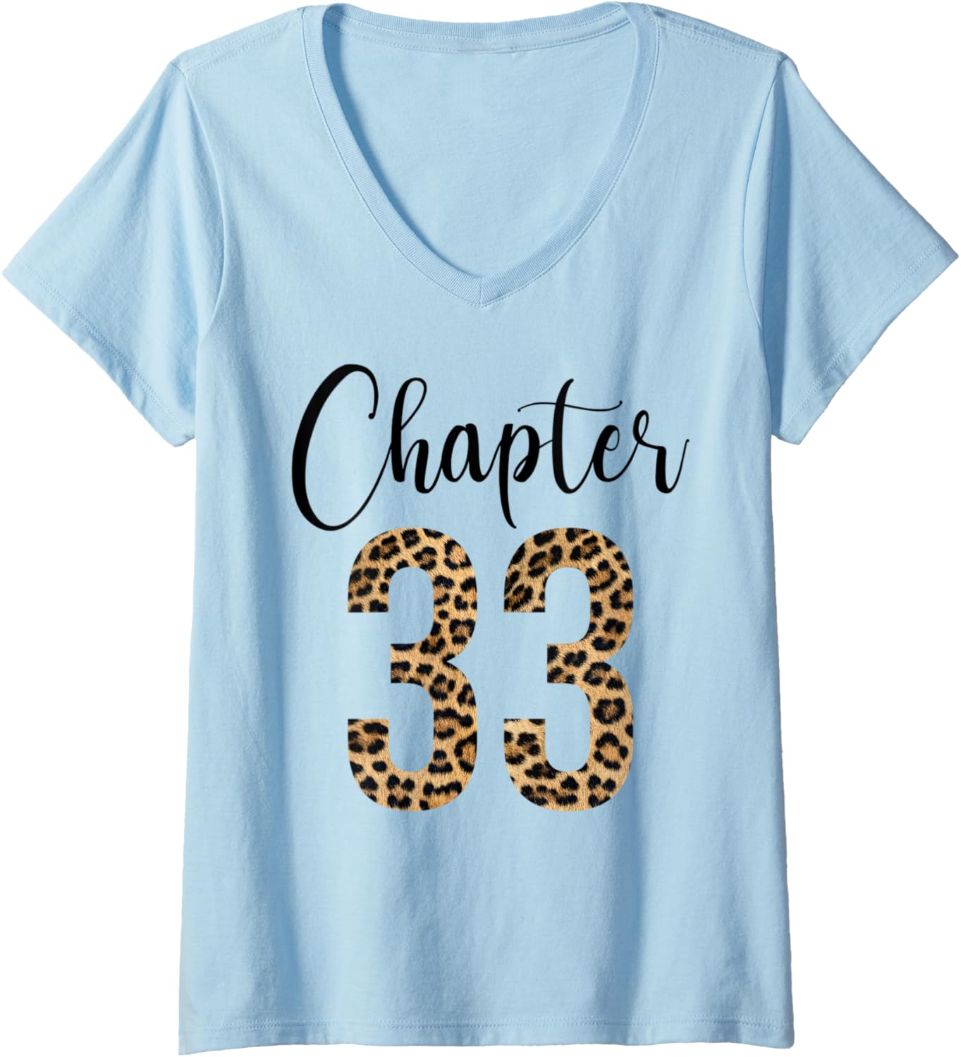Womens 33 Year Birthday Party Leopard Print 33rd Birthday Crew V Neck Apparel Premium Print Gift Ready