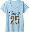 Womens 25 Year Birthday Party Leopard Print 25th Birthday Crew V Neck Apparel Viral TikTok Find Everyday Wear