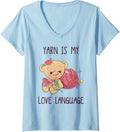 Womens Funny Cute Knitter Yarn Is My Love Language Knitting V-Neck Yarn Supply | Premium Quality | High CTR Title