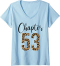 Womens 53 Year Birthday Party Leopard Print 53rd Birthday Crew V Neck Apparel High Search Demand Gift Ready