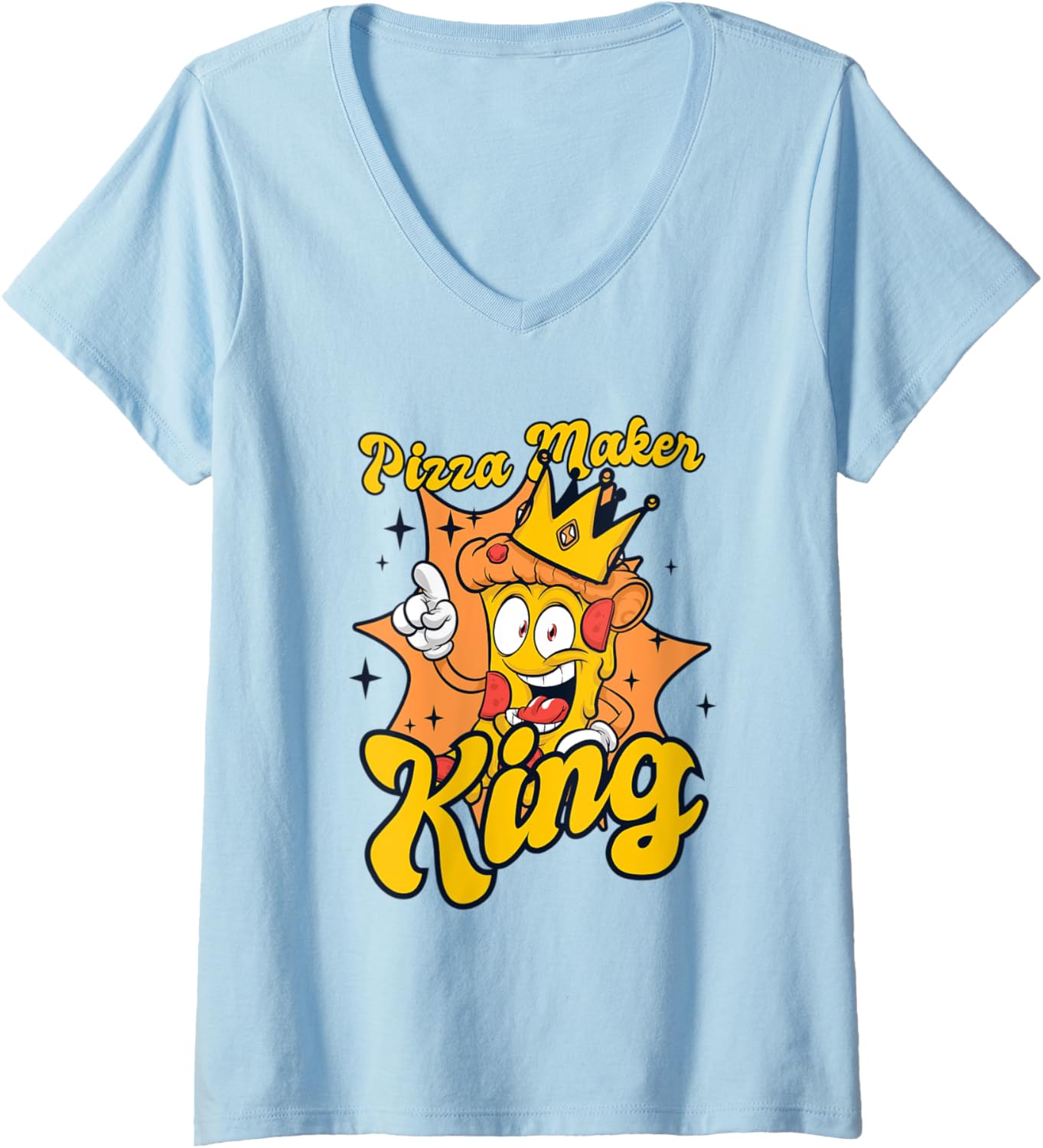 Womens Pizza Maker King Pizzeria Chef Baker Pizzaiolo Pizza Maker V-Neck Apparel | Trending 2025 | Must-Have Style