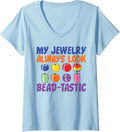 Womens Jewelry Bead-tastic Jewelry Maker Making Lover Graphic V-Neck Apparel | Best Seller Pick | Perfect Gift Idea