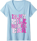 In My Milk Maker Era Groovy Milk Maker Breastfeeding Funny V-Neck Apparel | Premium Quality | Perfect Gift Idea