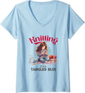 Knitting It's a Tangled Bliss For Yarn Lovers V-Neck Yarn Supply | Trending 2025 | Customer Favorite