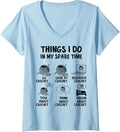 Womens Things I Do In My Spare Time Crochet Crocheting Yarn V-Neck Yarn Supply | Trending 2025 | Perfect for Crafters