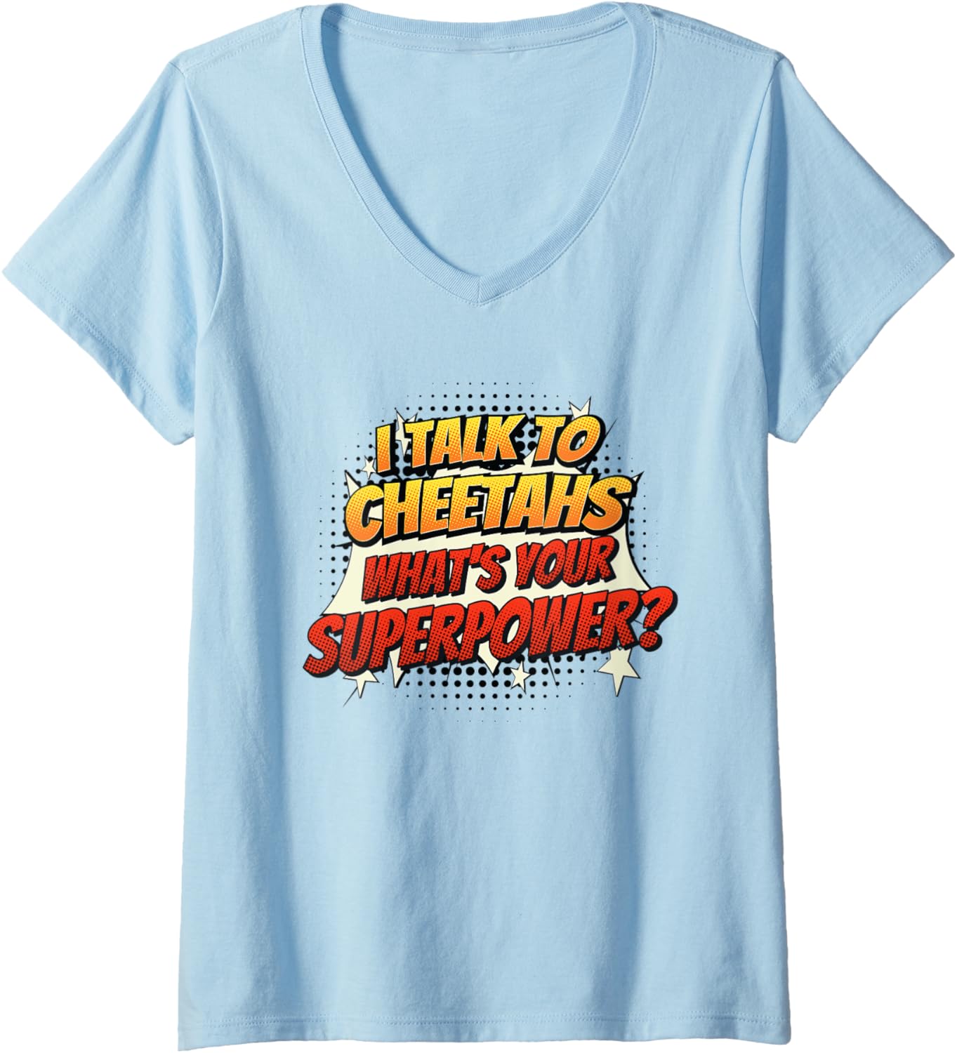 Womens Cheetah Dad Mom Talk Superpower Cheetah V Neck Apparel High Search Demand US Top Pick