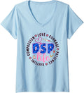 Womens Women DSP Shirt for Nursing Assistants Healthcare RN Leopard V Neck T Shirt Viral TikTok Find US Top Pick