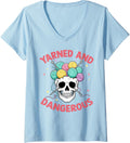 Womens Crochet Yarned and dangerous knitting skull yarn V-Neck Yarn Supply | Trending 2025 | Customer Favorite