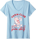 Womens Yarn Club Meet Me At The Local Yarn Crochet Crocheting V-Neck Yarn Supply | High Search Volume | Customer Favo...