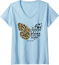 Womens Cute Cheetah Print Butterfly Christian Religious Bible Quote V Neck Apparel Streetwear Style Gift Ready