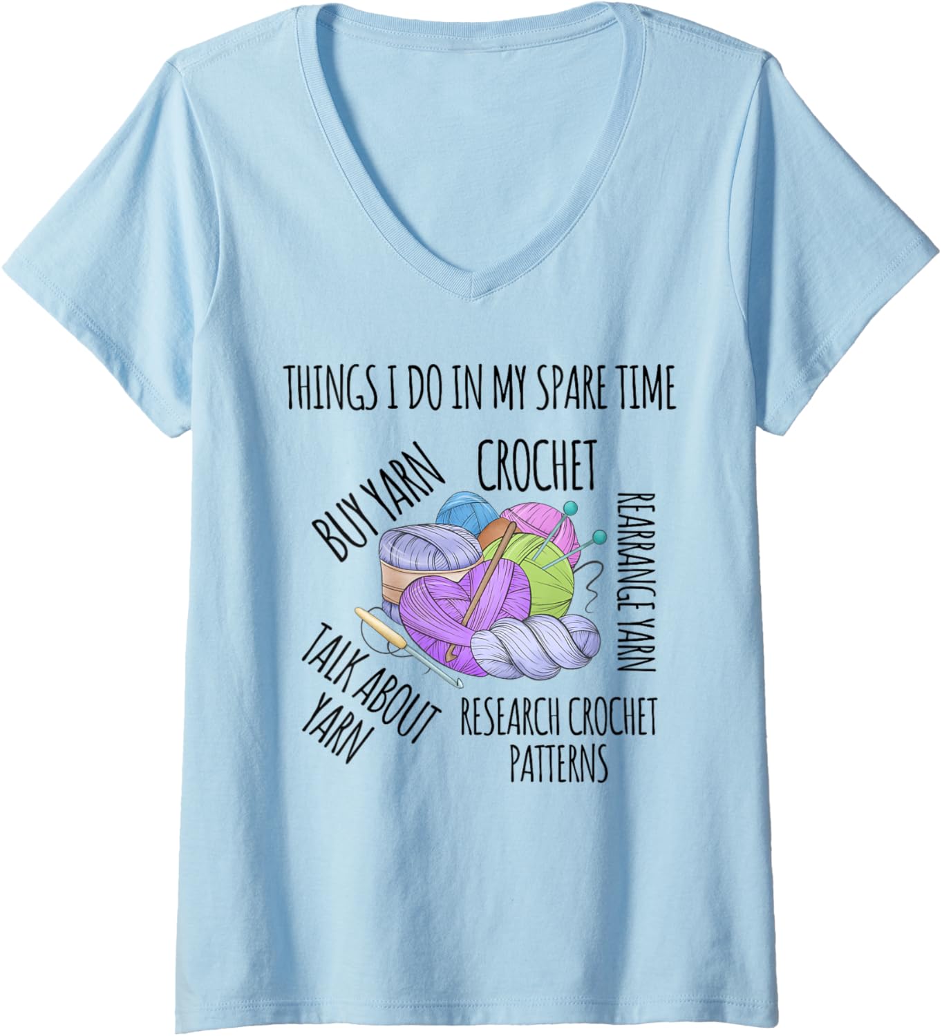 Womens Funny Saying In My Spare Time Talk About Yarn Women Crochet V-Neck Yarn Supply | Premium Quality | High CTR Title