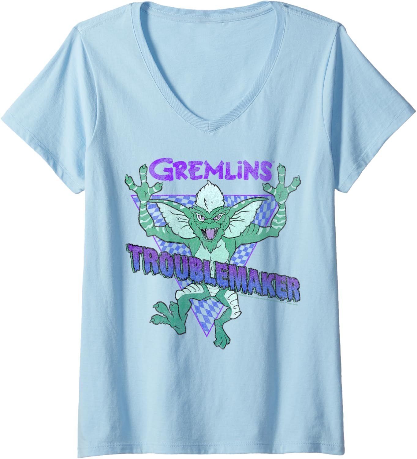 Gremlins Stripe Troublemaker Portrait V-Neck Apparel | US Viral Style | Perfect Gift Idea