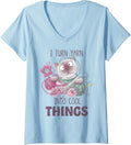 Womens Sewing Girl Knitting Knitter I Turn Yarn Into Cool Things V-Neck Yarn Supply | Top Rated | Customer Favorite
