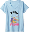 Funny Girl Knitter Yarn Whisperer For yarn Lover mom Grandma V-Neck Yarn Supply | Viral US Pick | Customer Favorite