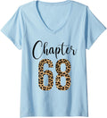 Womens 68 Year Birthday Party Leopard Print 68th Birthday Crew V Neck Apparel Comfort Fit Hot Right Now