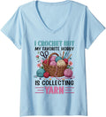 Womens i crochet but my favorite hobby is collecting yarn girls V-Neck Yarn Supply | Trending 2025 | Perfect for Craf...