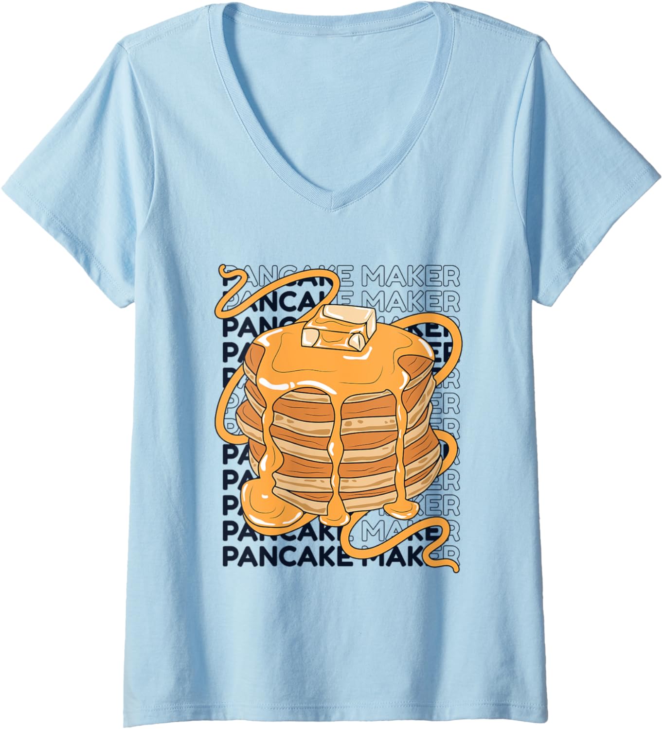 Pancake Maker Recipes Flapjack Griddlecake Pancake Maker V-Neck Apparel | US Viral Style | Comfort Daily Wear
