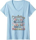 Womens Crocheting Nana Yarn Balls Fun for Grandma V-Neck Yarn Supply | Trending 2025 | Perfect for Crafters