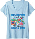 Womens Never Own Enough Books and Yarn Funny Bookaholic V-Neck Yarn Supply | Premium Quality | Perfect for Crafters