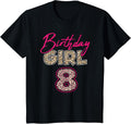 8th Birthday Girl Leopard 8 Years Old Apparel High Search Demand Fan Favorite