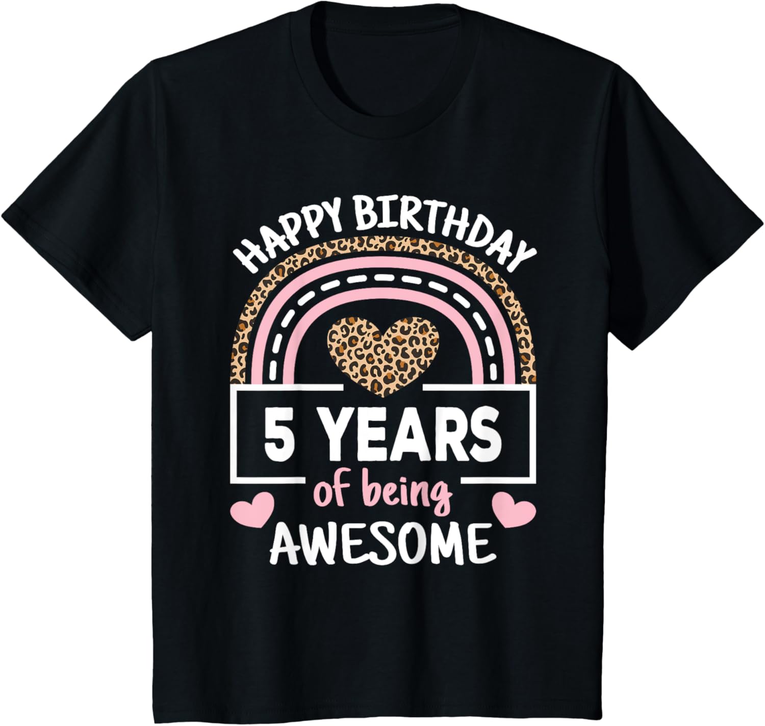 Cute Happy 5th Birthday 5 Years Rainbow Cheetah Vintage 2019 Apparel Trending US Hot Right Now
