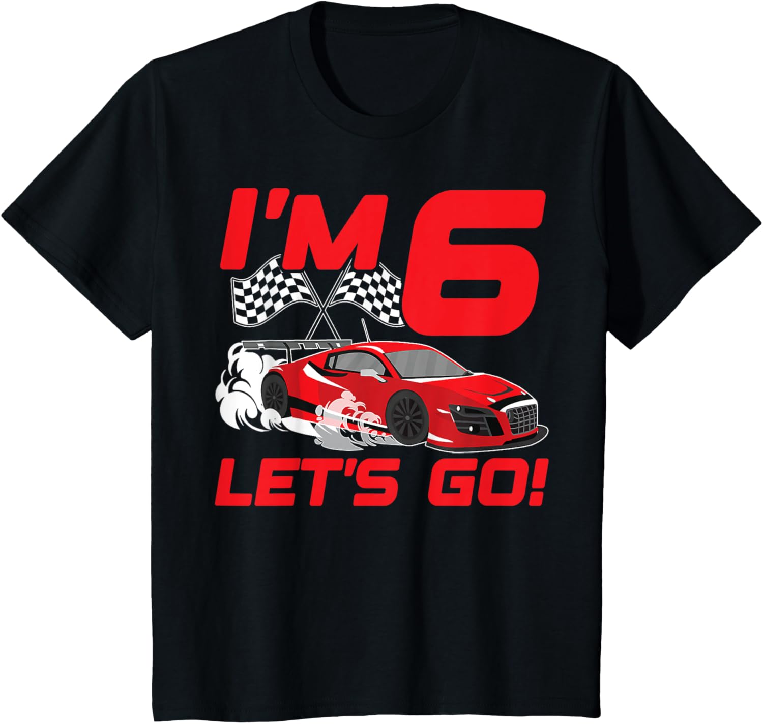 6 Year Old 6th Racing Racecar Birthday Party Boys Girls Apparel | Trending 2025 | Perfect Gift Choice