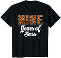 Kids Leopard Ninth Birthday 9 Year Old 9th Birthday Nine Girls Apparel Trending US US Top Pick